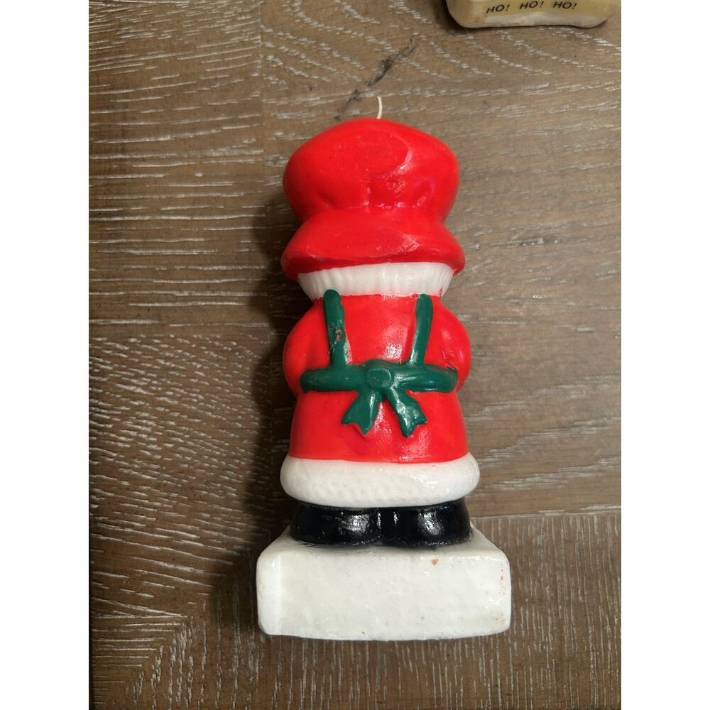 Vtg Christmas Candles Hand Painted‎ Figures set of 3 Santa Mrs Claus Drummer Boy - Picture 10 of 16
